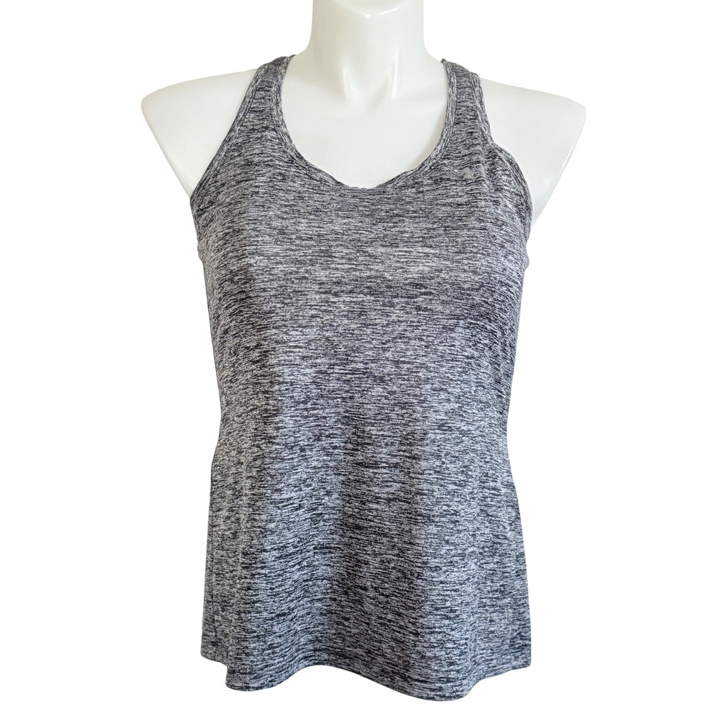 Under Armour Womens Grey Heather HeatGear Racerback Tank Top Loose Fit Medium